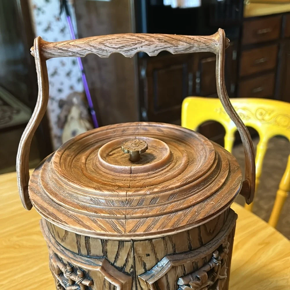 Vintage Faux wood ice bucket. 70’s